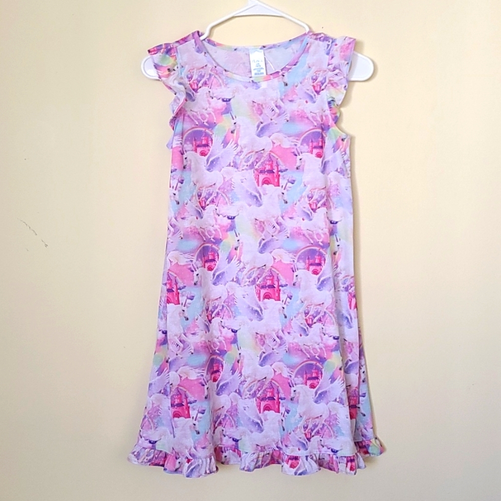 The Children's Place Girls Unicorn Dress Softmarin Size L(10/12)